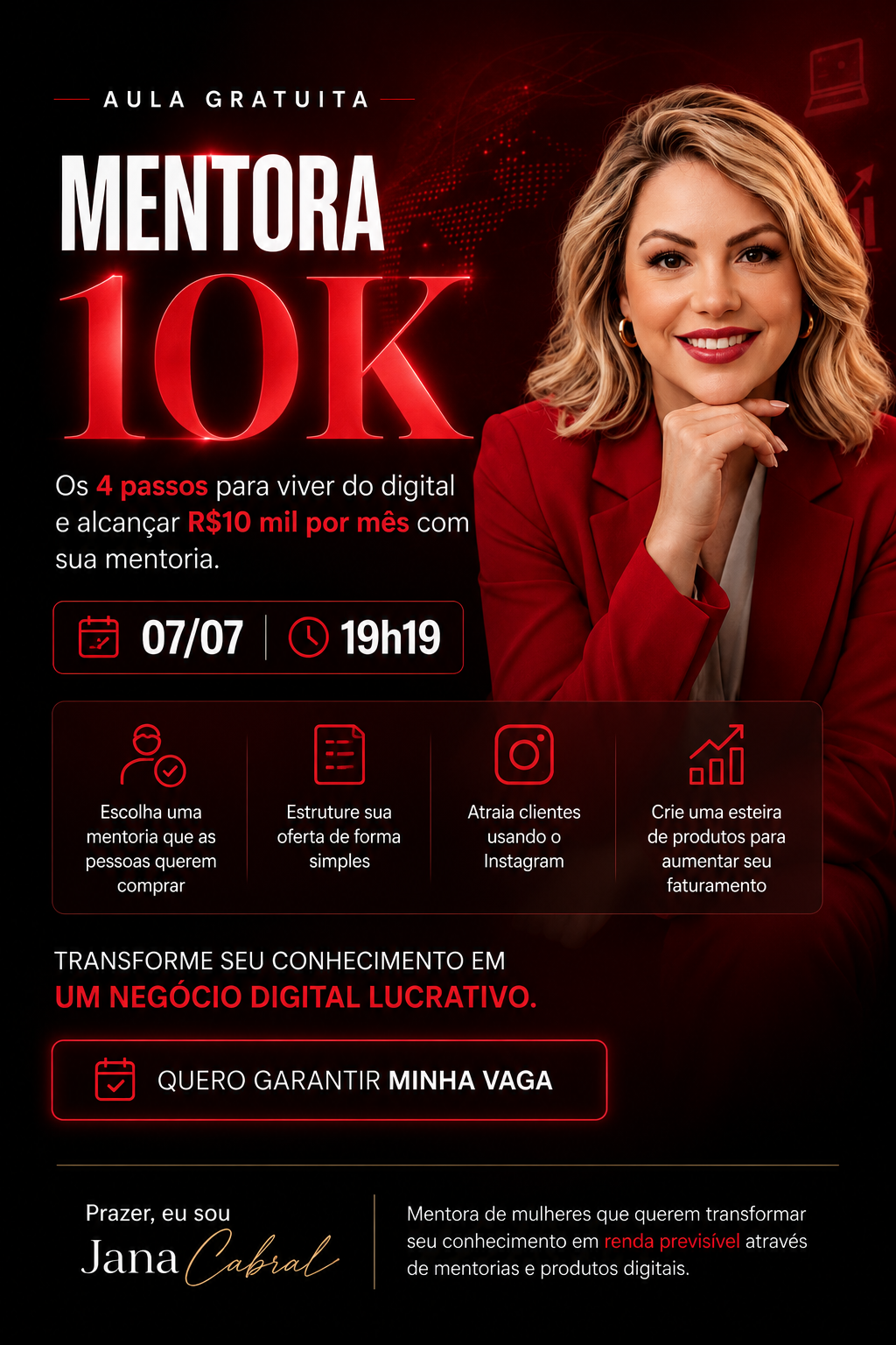 Mentora 10K — Jana Cabral — Aula gratuita 07/07 19h19